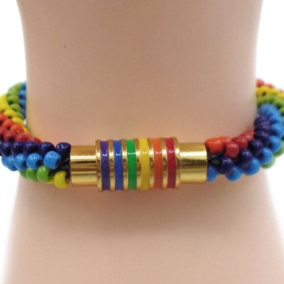 KUMIHIMO MULTICOLOR BEADED Bracelet Handmade Beaded Bracelets - Picture 3 of 4